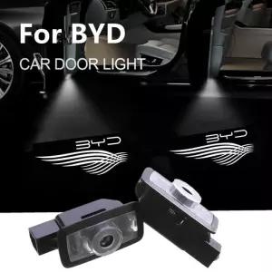 2개 LED 자동차 도어 웰컴 라이트 출구 경고등 신호등 BYD EV 한 DM 송 플러스 친 프로 씰 EA 20202024용