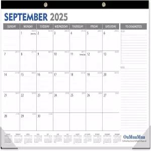 오우무아무아 대형 책상 달력 2026-19개월 2025년 9월부터 2027년 3월까지 줄리안 날짜 할 일 및 메모가