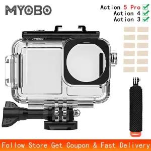 [호환] 액션 5 프로 방수 케이스 다이빙 수중 60M/196FT 보호 하우징 쉘 ( 4 3 액세서리용)