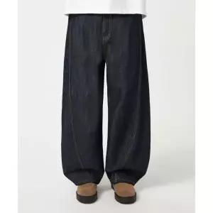 트릴리온 [기획] 커브드 와이드 절개 생지 데님 팬츠_인디고 489404