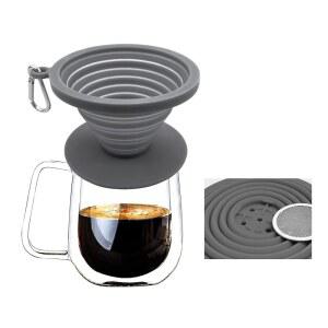 접이식 커피 붓습니다 가능한 드립퍼가 브루 실리콘 재사용 필터 메이커 위에 페이퍼리스