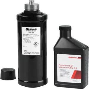 Robinair 13172 R-12 및 R-134a A/C 회수 재활용 장치 유지 관리 키트 - 34724 필터 건조기 13119 진공