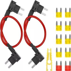 Nilight 퓨즈 어댑터 홀더 TIPM 바이패스 14AWG 와이어 20 AMP 수리 연료 펌프 릴레이 케이블 닷지 램 1500
