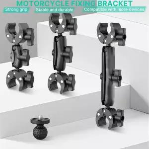 [호환] Insta360 One X2 X3 스포츠 카메라 액세서리 용 GoPro 오토바이 자전거 핸들 바 클립 브래킷 더블