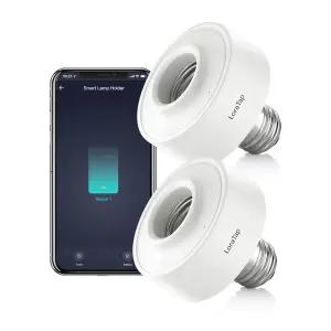LoraTap 스마트 WiFi 전구 소켓 E26 2팩 LED 머 램프 홀더 어댑터 Amazon Alexa 및 Home을 통한 음성 제어