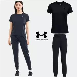 매장정품 UNDERARMOUR 언더아머 1384231-001 1382727-001 여성 트레이닝복 테크 반팔티셔츠 우븐 하이라이