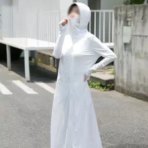 여성 코트 하프 래쉬가드 롱 라이딩 자외선차단 통기성 얇은 흰색 가디건 OP5