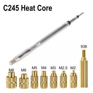 C245 납땜 팁 어댑터 핫멜트 황동 너트 M2M8 내장 키트 JCB T45A/PA/B/C GVM245 HS02A T80P 호환