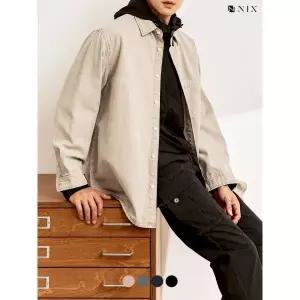 [닉스]유니) 데님워싱/오버다잉 세미오버 긴팔셔켓(FNRFCJV710P)