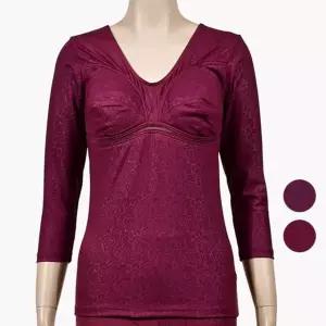 (쏘로사떼)플라워 따뜻한 기모 여성브라 내복상의 기모내복 여자내복