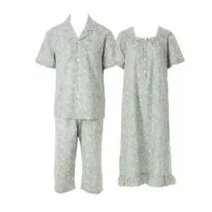 [갤러리아] 커플)면레이온 잔꽃나염 요루 파자마 남여파자마 세트(WPA7182M/WGN7182W)