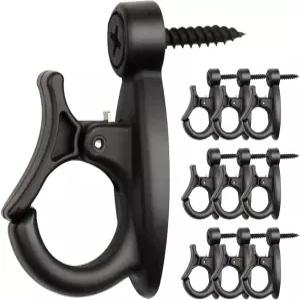 GEZIDEA 라이트 행거 후크 스트링 및 와이어 걸이용 스크류 인 플랜트 윈드 차임 플라스틱 블랙 20팩