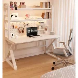 타공판 철제 데스크 책장 학생 철제책상 선반 일체형 컴퓨터