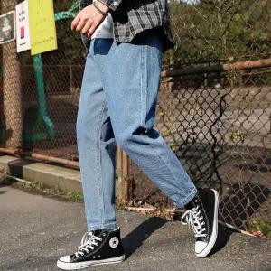 일자 데님팬츠 와이드 봄가을 배기핏 배기 긴 팬츠 남친 9부 OP1