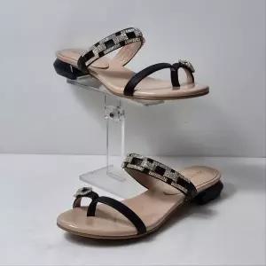 [하프클럽/탠디]미셸by탠디 TC01 여성 2cm 큐빅 쪼리 샌들 로우힐 데일리슈즈 X24048SB