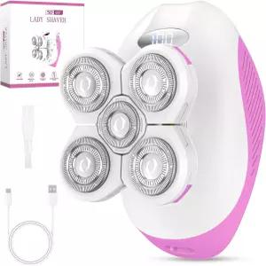 여성용 전기 면도기 다리용 미끄럼 방지 로터리 충전식 방수 바디 겨드랑이 및 비키니 부위용 이상적인