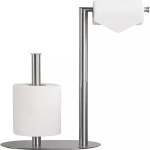 KLDKLD 브러시드 니켈 프리스탠딩 화장지 홀더 욕실용 예비 받침대 모던 티슈 롤 스탠드