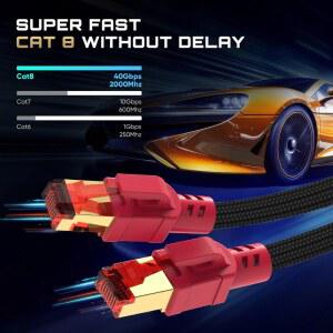 CAT CAT 고속 노트북 모뎀 RJ45 CAT7 네트워크 LAN CAT8 라우터 케이블 CYAN 40GBPS 이더넷 인터넷