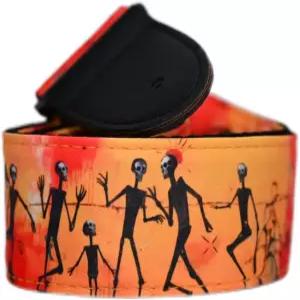 모르토 자카드 기타 스트랩 - 전기 어쿠스틱 베이스를 위한 잠금 및 픽 홀더가 있는 조절 가능한 패딩 원단