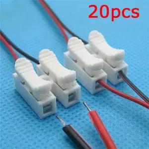 노납땜 용접 빠른 2P 20 클램프 없음 와이어 나사 케이블 스프링 블록 터미널 커넥터 20pcs 2P 대상