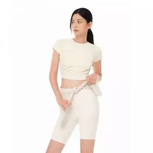 (백화점상품)ANDAR 에어터치 셔링 숏슬리브 크롭티115759