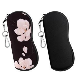 MOKO 선글라스 케이스 초경량 케이스 안경 클립 벨트 소프트 휴대용 지퍼 네오프렌 2팩