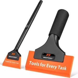 WRAPXpert 윈도우 틴트 도구 2팩 자동차 창문용 소형 스퀴지 5인치 및 미니 전면 고무 스크레이퍼 키트