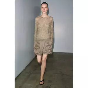 자라 ZARA 메탈릭 얀 펀칭 니트 스웨터 - 골드1251924