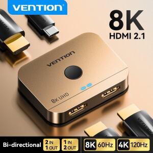 벤티언 HDMI 2.1 스위처 8K@60Hz 4K@120Hz 노트북 PC PS5 모니터 Xbox TV 양방향 2 in 1 Out 분배기