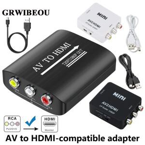 GRWIBEOU AV-HDMI 호환 변환기 미니 컴포지트 CVBS-HD 비디오 상자