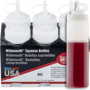 테이블크래프트 플라스틱 조미료 압착 병 푸드서비스 레스토랑 상업용 와이드마우스 53mm 올리브 오일