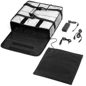 가정용 전기 가열 단열 피자 & 음식 배달 가방. 홈 콘센트 자동차 전원 플러그 포함 대형 피자 박스 3개 보관 가능