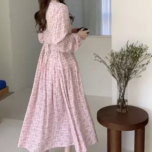 [아리엘스타일]패턴플레어 여리핏 롱원피스 셀로디원피스