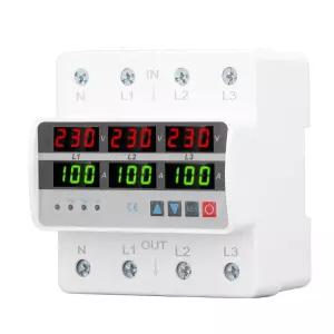 3상 전압 보호기 STVP935A 100A AC220V 380V 보호 장치 DIN 레일의 빠른 응답 자동 재설정 릴레이 하에서