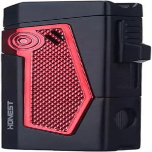 올덴도 시가 라이터 쿼드 제트 화염 리필 홀더 가능한 장착된 및 펀치 인핸서블랙 다기능 드로 액세서리가