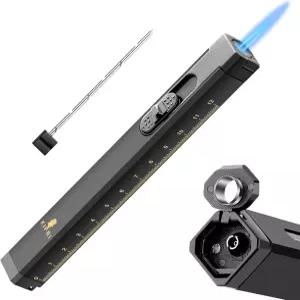 TISFA 시가 라이터 펀치 일체형 길이 펜 토치 리필 라이터블랙 가능 방풍 인핸서 측정 휴대용 도구 드로 및