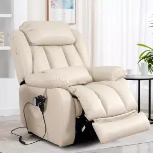 EDILY 대형 파워 리클라이너 의자 난방 및 마사지 기능이 있는 무한 포지션 듀얼 모터 디자인 시니어용