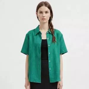 [NS홈쇼핑][샵앤] 여성 카라넥 심플 까실까실 루즈핏 반팔 남방 셔츠 EGG-WBL-21204..