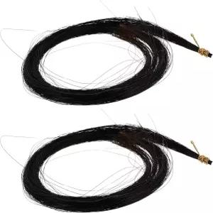 비올라 활용 천연 말털 2묶음 바이올린 및 프리미엄 품질 액세서리블랙