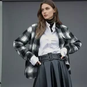 [NS홈쇼핑][엘루아] 여성 캐시미어 블렌디드 패딩 체크 코트 4종 택1[35862149]