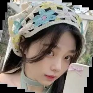 스카프머리띠 WL 빈티지 무드 뜨개 헤어 커치프 여성스러운 플라워 헤어스카프 해변 산책 사계절 활용 장신구