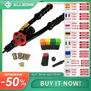 ALLSOME BT-606 리벳 너트 도구 핸드 블라인드 터 건 5 맨드릴 개 Rivnuts