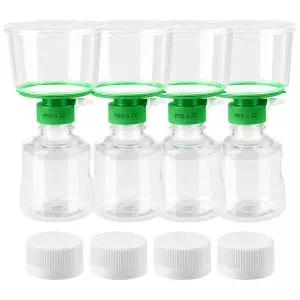 멤브레인 솔루션 멸균 500mL 일회용 진공 필터 유닛 여과 0.22um 기공 크기 90mm 직경 PES 개별 포장 4Pcs