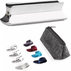 미스터 파워 기타 도브로용 슬라이드 메탈 스틸 톤 바 랩 하와이안 셀룰로이드 스테인리스 엄지 손가락 픽