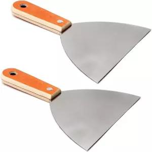 Utoolmart 퍼티 나이프 2Pcs 6인치 탄소강 뻣뻣한 스패클 페인트 스크래퍼 벽 바닥 타일 테이핑을 위한