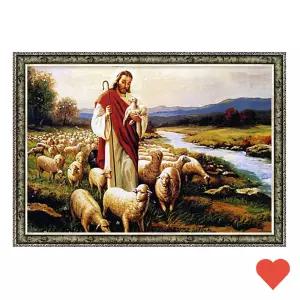 교구 1000피스 예수 와 양 종교화 액자 포함