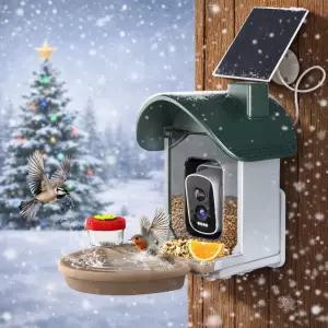 카메라가 장착된 ChirpingPalTM AI 스마트 버드 피더 2.5K HD 라이브 뷰 및 사진 나이트 비전 10000종 이상