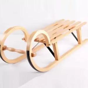 나무 눈썰매 얼음 보드 눈 손잡이 빈티지 빙판 좌식