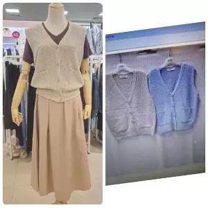 [오프리미츠] MG01 트렌드해여름도베스트패션필템브이넉오픈형니트크롭형조끼베스 (S48365998)