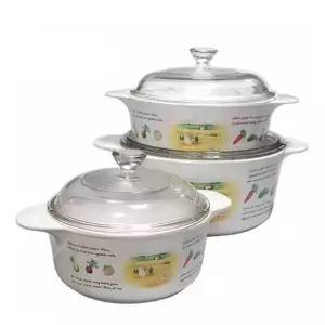 코닝 NN98FA86 도자기 냄비 가정 찌개 직화 양수 냄비 3종 세트